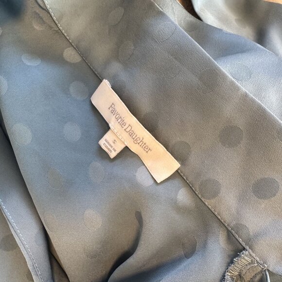 Favorite Daughter Blue Polka Dot Wrap Long Sleeve Dress Size Small - Picture 5 of 5